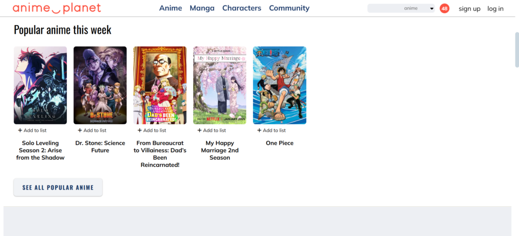 Anime-Planet: A KissAnime alternative where you can discover new and old anime | 13 Best KissAnime Alternatives That Still Work in 2025