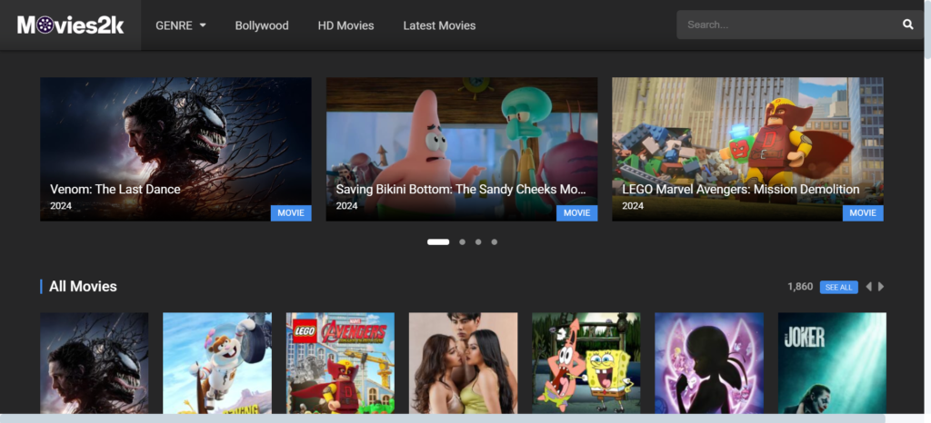 2K Movie: HD content with frequent updates, a solid Soap2day alternative | 19 Best Soap2day Alternatives to Watch Free Movies in 2025
