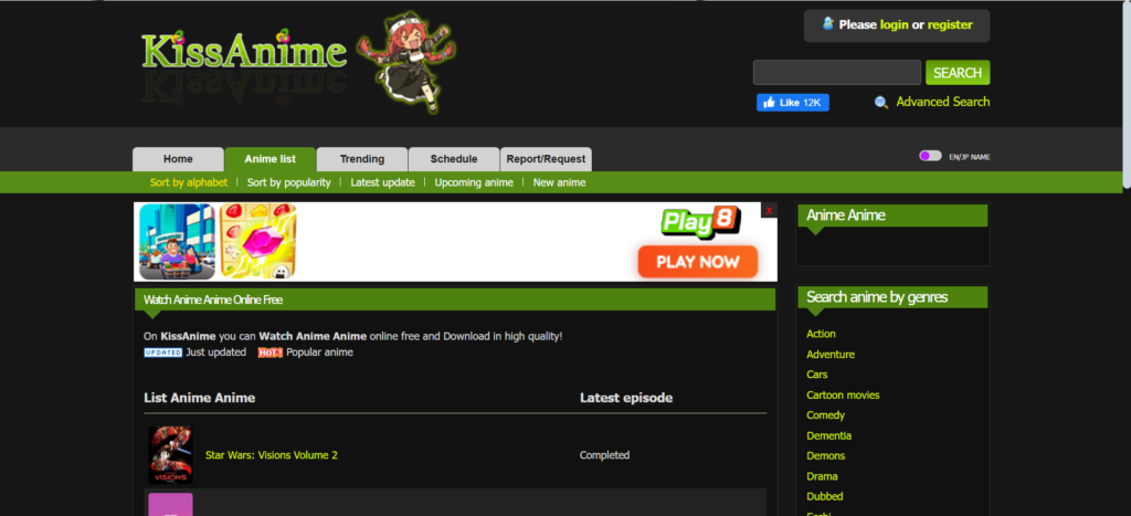 KissAnime: A top alternative to KissCartoon, offering a vast anime library | 17 Best KissCartoon Alternatives in 2025 (100% Working & Safe)