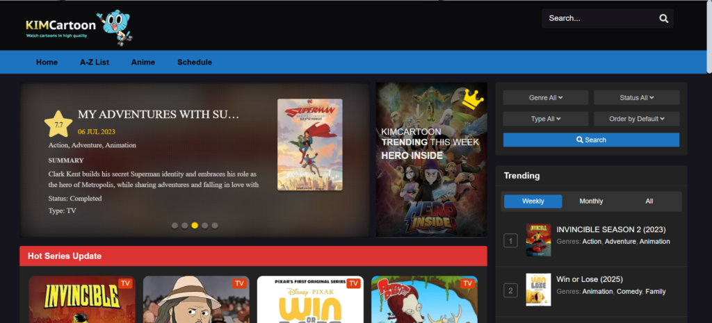 Features a huge collection of animated series, including classics | 17 Best KissCartoon Alternatives in 2025 (100% Working & Safe)