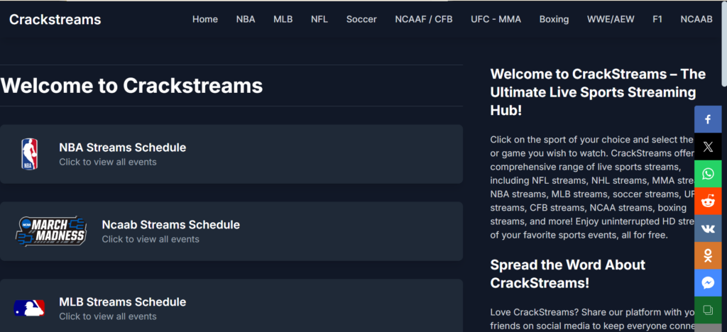 Crackstreams | 31 Best StreamEast Alternatives to Watch Free Live Sports (2025)