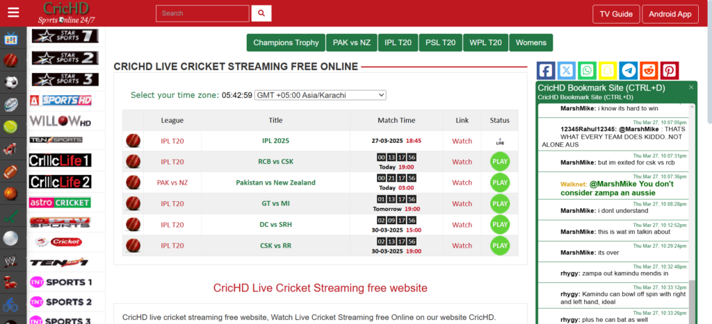 CricHD | 31 Best StreamEast Alternatives to Watch Free Live Sports (2025)