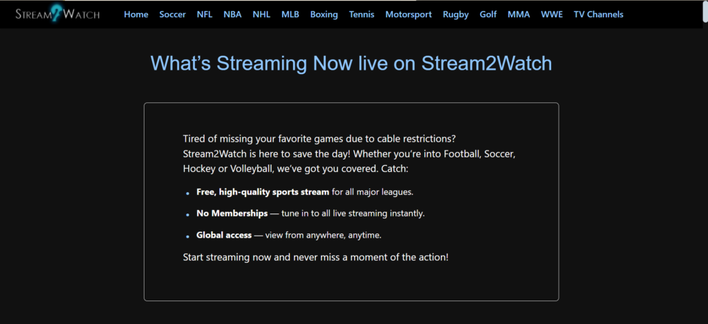 Stream2Watch | 31 Best StreamEast Alternatives to Watch Free Live Sports (2025)
