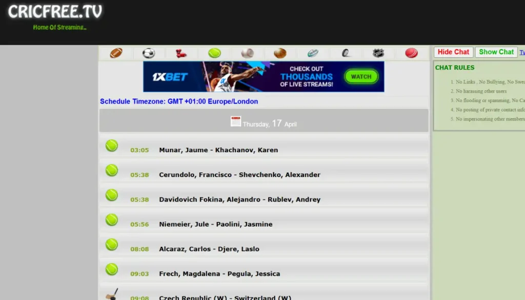 Cricfree TV | 15 Best BuffStream Alternatives in 2025 (Free & Safe Sites)