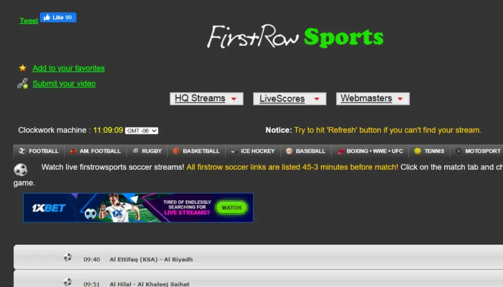 FirstRowSports | 15 Best BuffStream Alternatives in 2025 (Free & Safe Sites)
