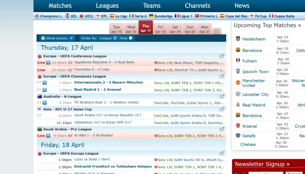Live Soccer TV | 15 Best BuffStream Alternatives in 2025 (Free & Safe Sites)