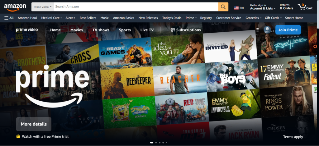 Amazon Prime | 27 Best 123Movies Alternatives to Watch Free Movies Online (2025)